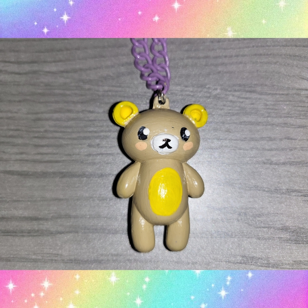 Hand Painted korilakkuma Necklace